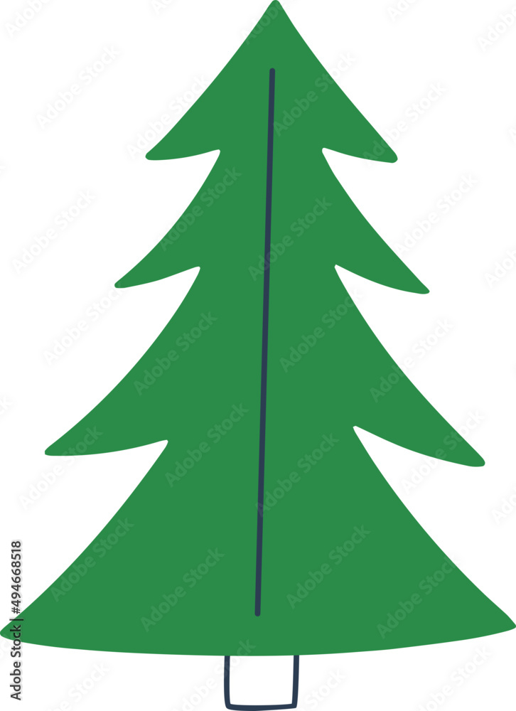 Fototapeta premium Spruce Tree Icon Cartoon Illustration