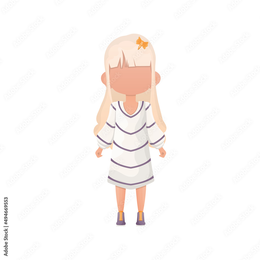 Cute girl in full growth. Isolated. Vector. Cute girl in full growth. Isolated. Vector.