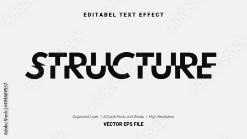 Editable Structure Font Design. Alphabet Typography Template Text Effect. Lettering Vector Illustration for Product Brand and Business Logo.