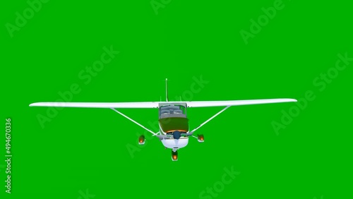 Old airplane on a green screen.