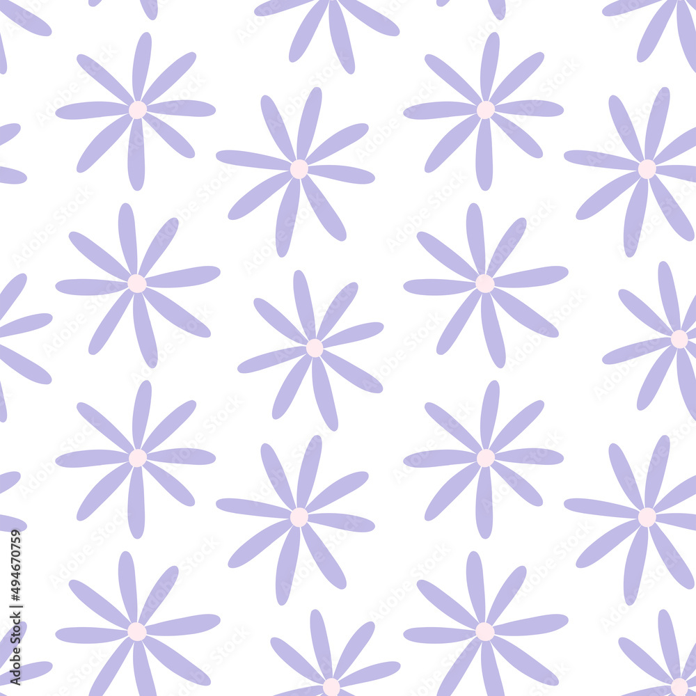 Purple flowers seamless repeat vector pattern Purple flowers seamless repeat vector pattern