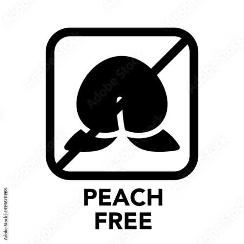Square frame peach free icon, one of the food allergy icons set	
