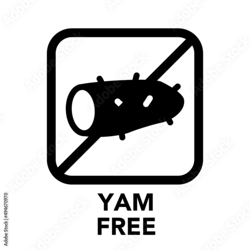 Square frame yam free icon, one of the food allergy icons set	
