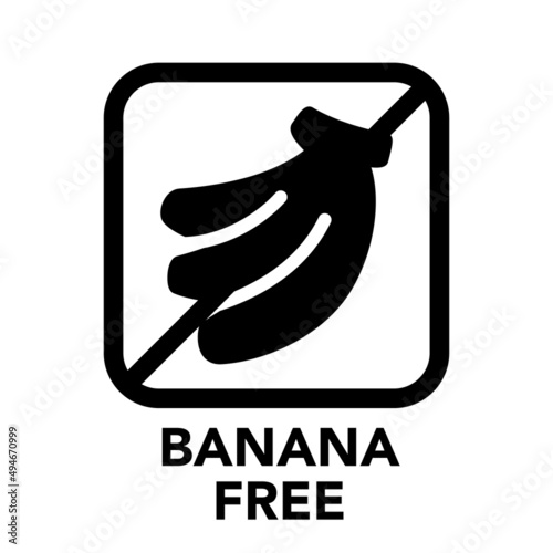 Square frame banana free icon, one of the food allergy icons set	
