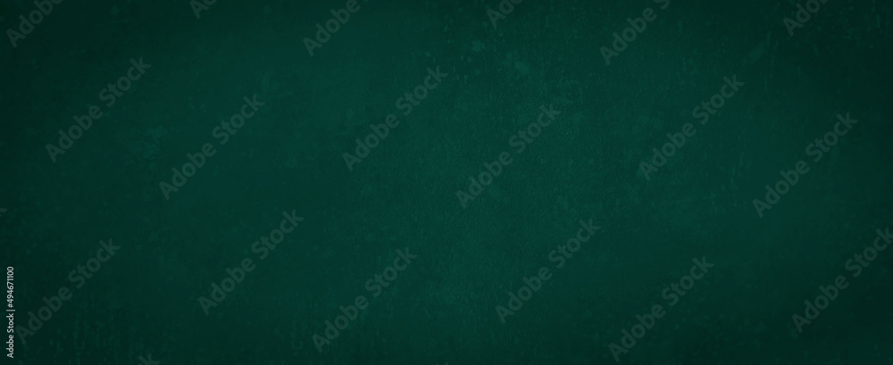 Fototapeta premium Dark green stone concrete paper texture background panorama banner long, with space for text