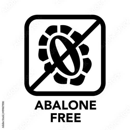 Square frame abalone free icon, one of the food allergy icons set	
