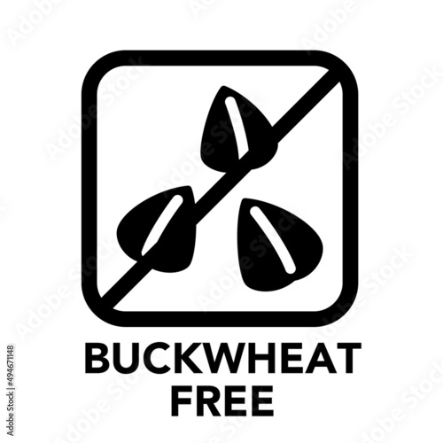 Square frame buckwheat free icon, one of the food allergy icons set	
