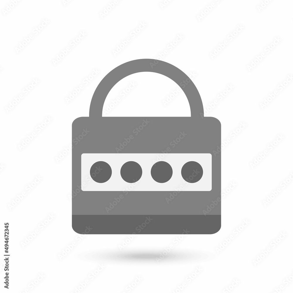 Protection pin code flat design vector sign Protection pin code flat design vector sign