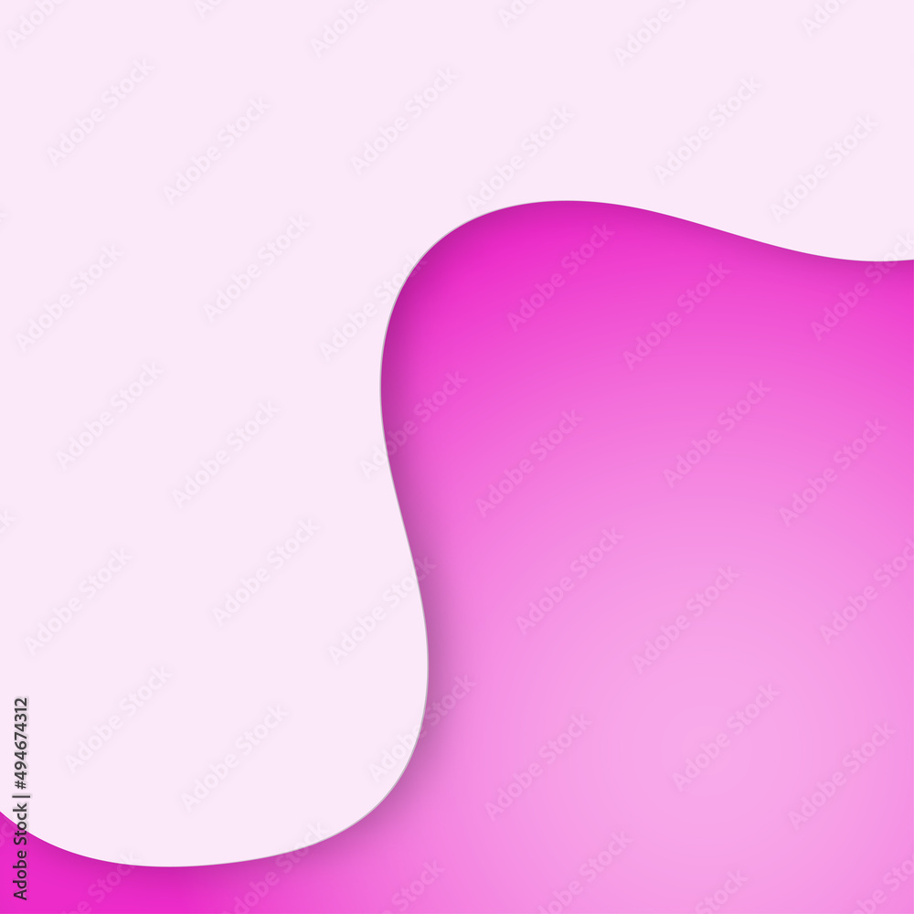 Pink abstract background papercut. wave organic graphic geometric. vector design. creative gradient background for web banner. Wallpaper, Card, backdrop, presentation, poster.