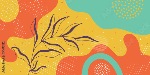 Modern vector pattern for cover. Cute doodle pattern background with abstract shapes.