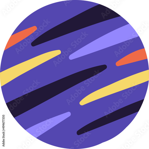 Abstract Doodle Planet Cartoon Illustration