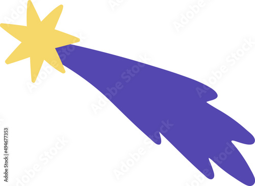 Abstract Childish Comet Cartoon Illustration