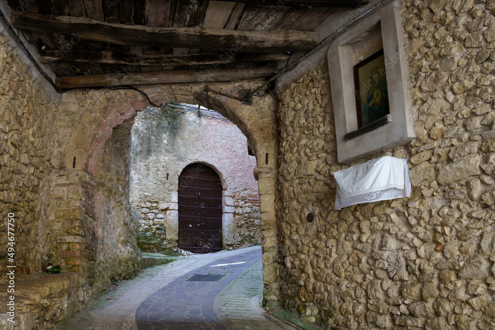 Obraz premium Rocchettine, old village in Rieti province, Italy