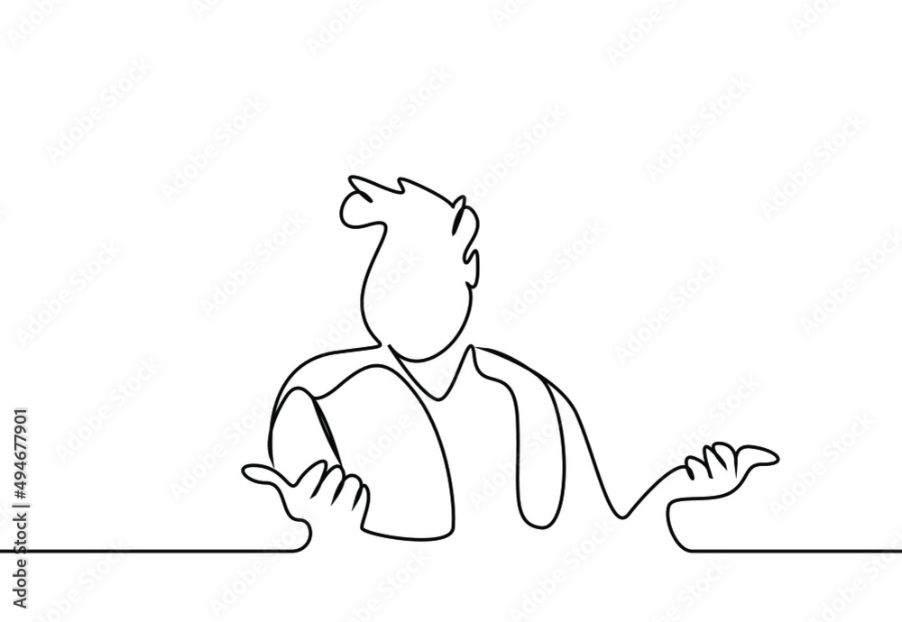 one person presents two different options with his hands and develops strategy one person presents two different options with his hands and develops strategy