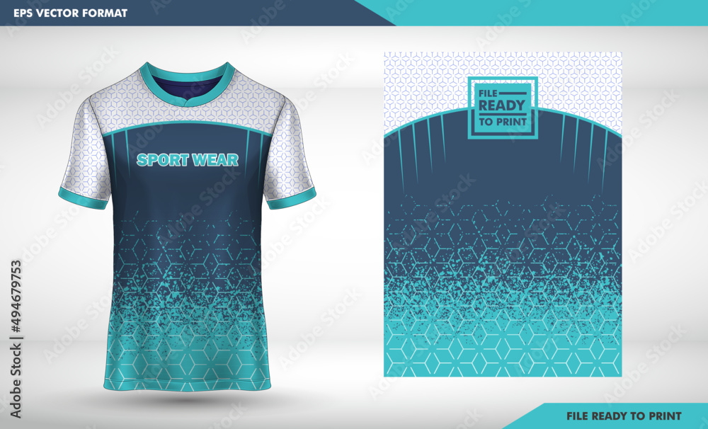 Jersey Badminton, Jersey Bulutangkis, Simple Design, Soccer Jersey and  Sport T-Shirt Mockup Template, Realistic Graphic Design Front and Back View  for Football Kit Uniforms, Easy Possibility to Apply Stock Vector