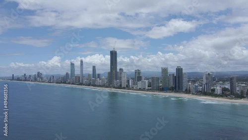Wallpaper Mural High-Rise Buildings On Beachside City Of Surfers Paradise In Gold Coast, Queensland, Australia. Aerial Wide Shot Torontodigital.ca