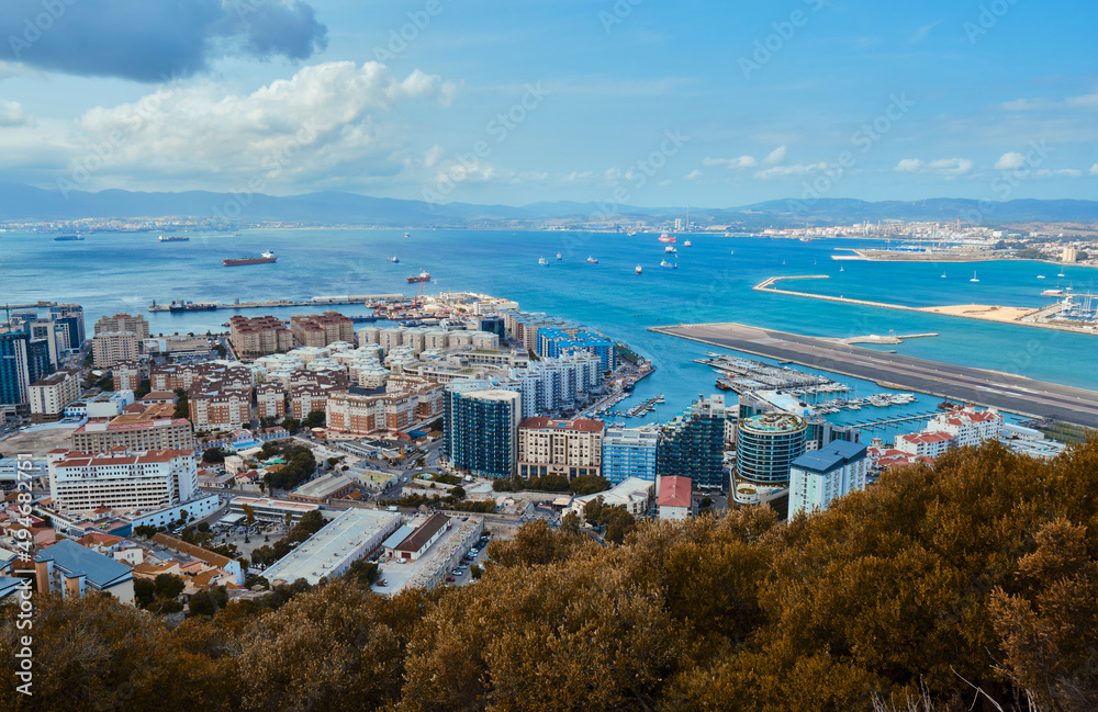 Cityscape of gibraltar port urban view