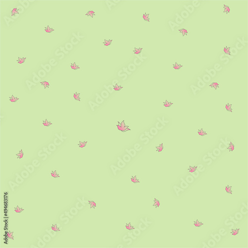 magnolia pattern with pistachio background