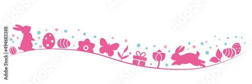 Happy easter banner pink - decorative vector illustration © Trueffelpix