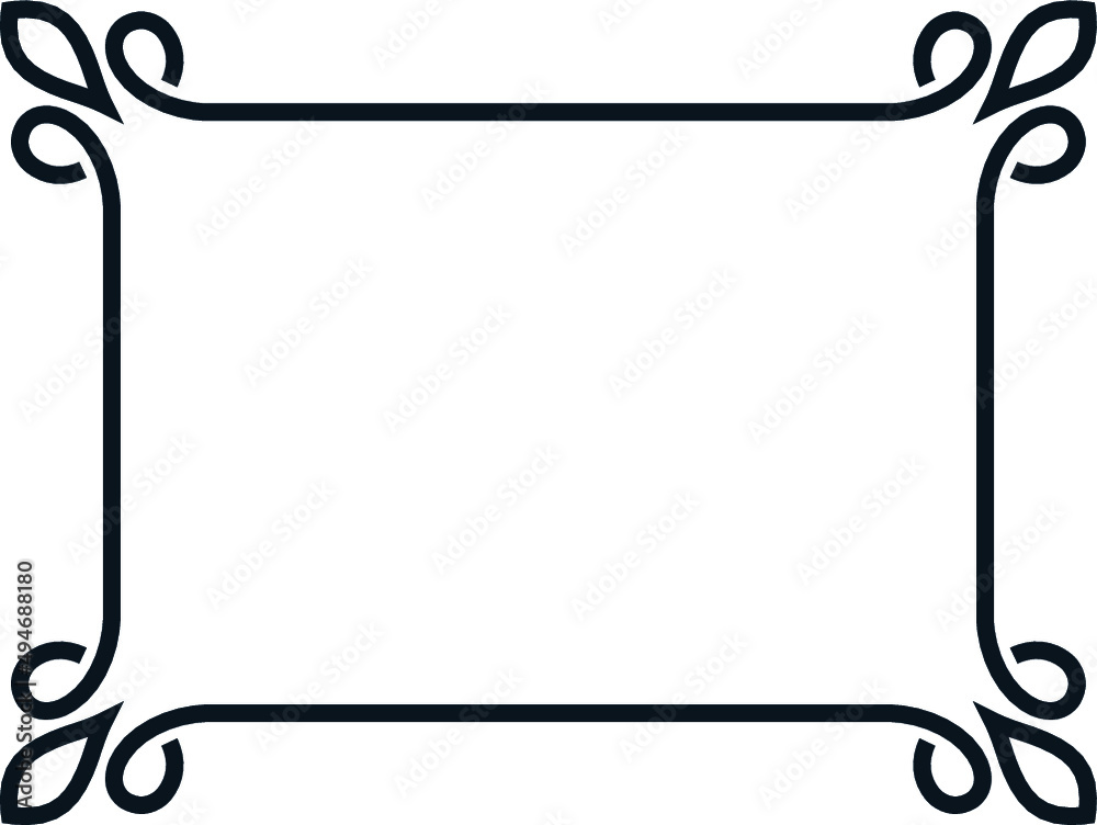 Vector border frame. Background or album page. Simple rectangular horizontal billboard, web banner, card, plaque, signboard, sticker or label 