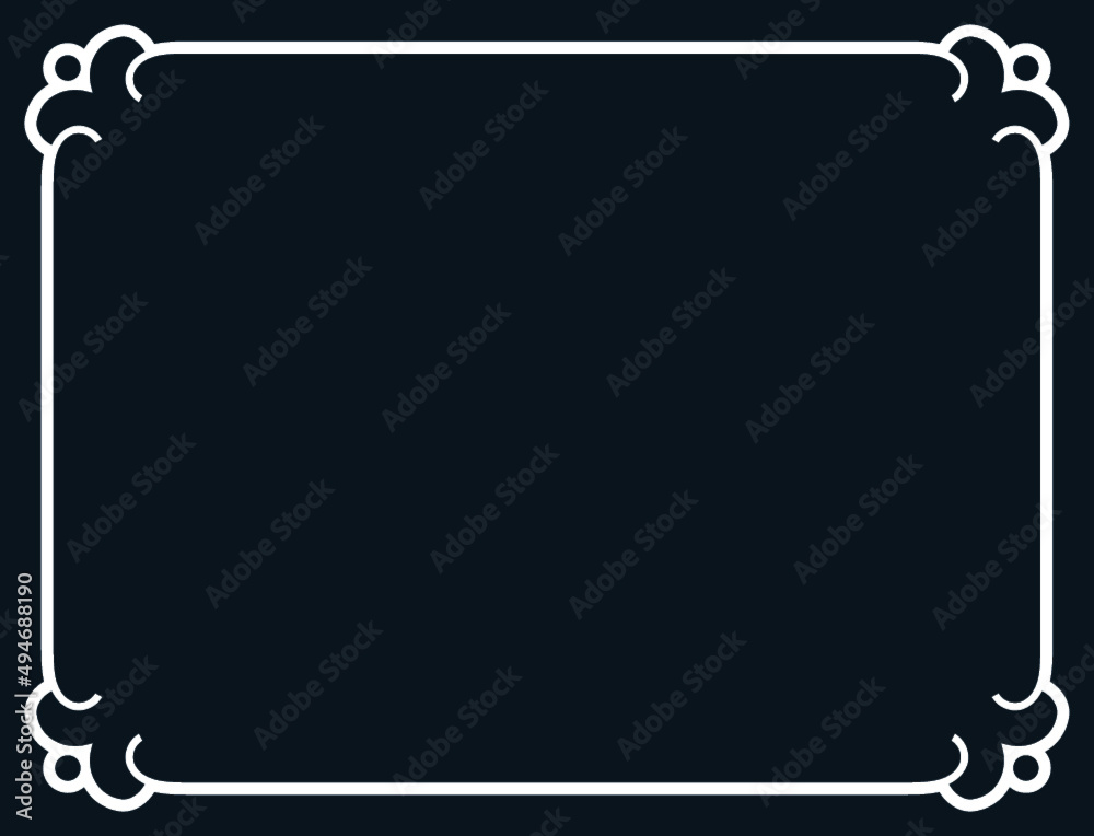 Black vector background with border frame. Rectangular horizontal blackboard with chalk sign, billboard, web banner, card, plaque, signboard, sticker or label Black vector background with border frame. Rectangular horizontal blackboard with chalk sign, billboard, web banner, card, plaque, signboard, sticker or label