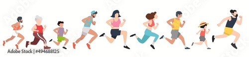 Runners group peoples sports concept
