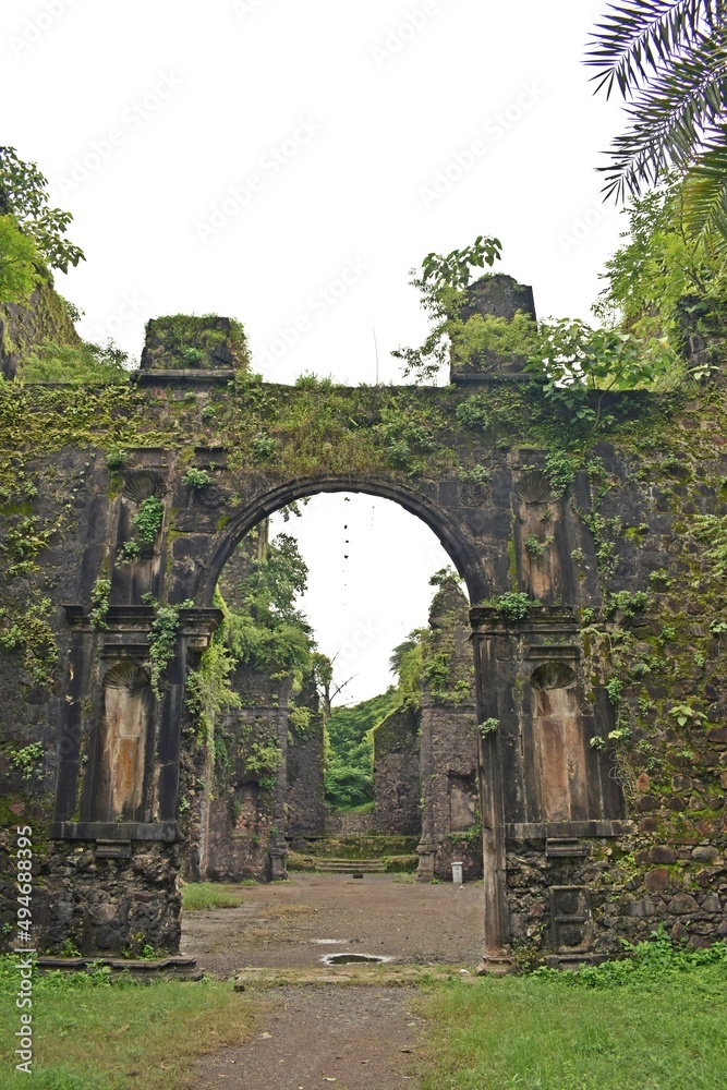 ruin of vasai fort, maharashtra,  india 