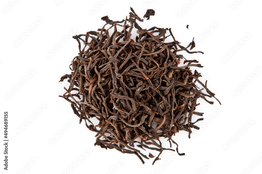 black tea leaves isolated on white black tea leaves isolated on white
