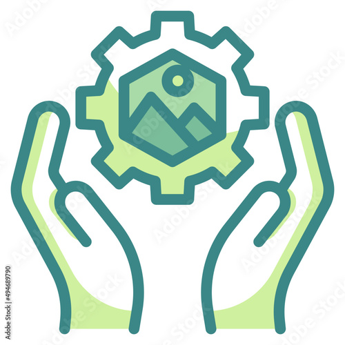 management blue line icon