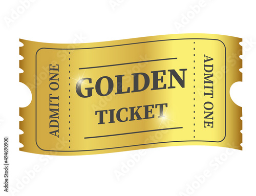 Realistic Golden ticket. Admit one