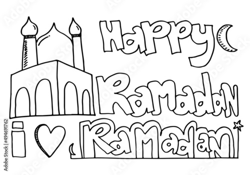 happy ramadan and i love ramadan design elements  mosques  stars and other elements