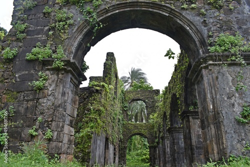 ruin of vasai fort, india  photo