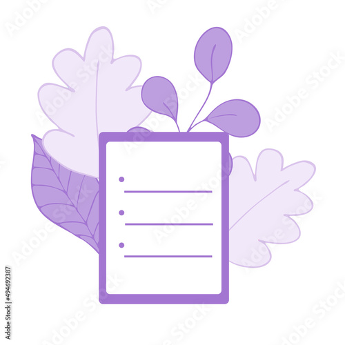 A sheet for records. Notepad. Advertisement. Vector illustration of a sheet for records.