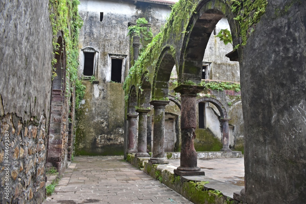 ruins of vasai fort, maharashtra, india 