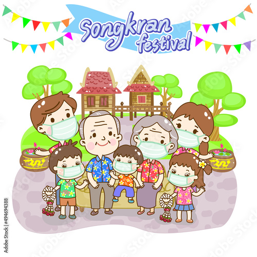 Illustration for Songkran Festival Thailand.