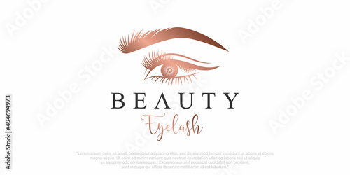 Lash luxury logo design for beauty with creative element