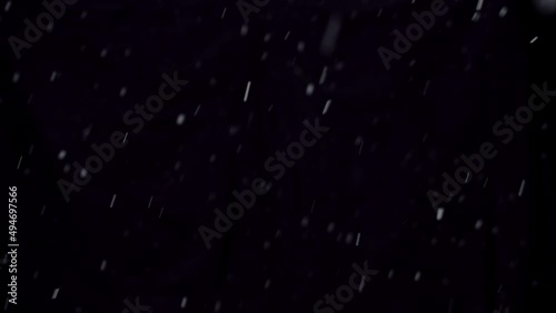 Real Snowfall On Black Background