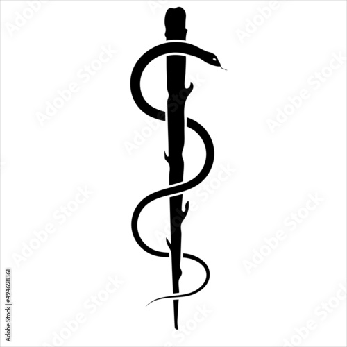 staff of asclepius single isolated