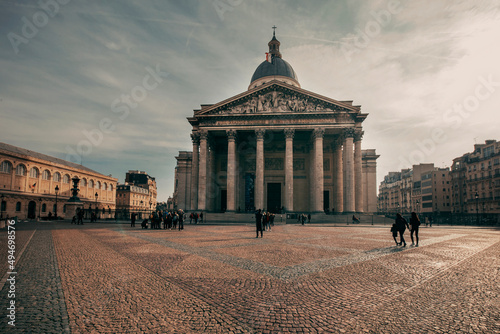 view of the pantheon in paris on an autumn day