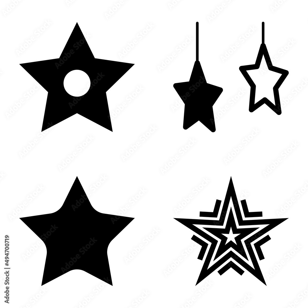 Stars Flat Icon Set Isolated On White Background Stars Flat Icon Set Isolated On White Background