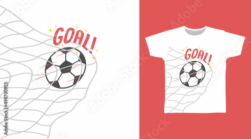 Goal football cartoon tshirt concept design