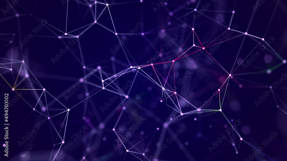Fototapeta premium Network connection structure. Big data visualization. Digital background. 3d rendering.