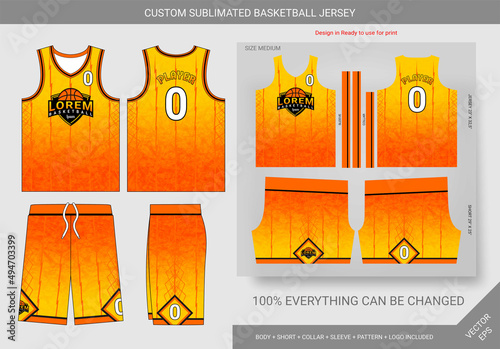 basketball jersey pattern design template. Abstract pattern background for basketball uniform, basketball sumblimation, bicycle, e-sport, basketball, soccer, Fabric pattern, Sport background, Vector