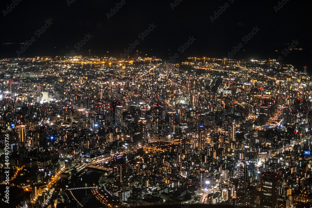 【大阪】空から見た大阪の夜景