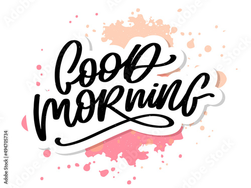 Good Morning lettering calligraphy brush text slogan © 1emonkey
