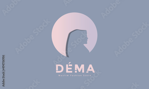 hijab fashion logo template