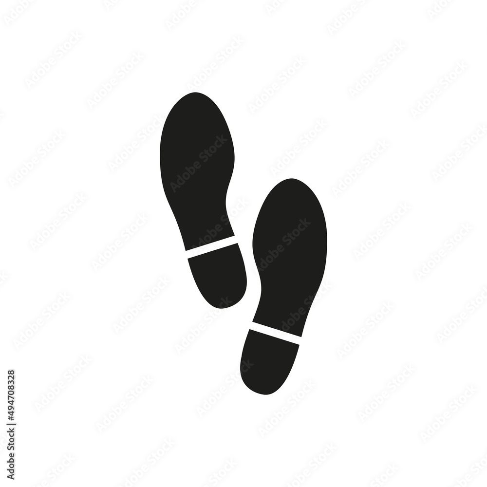 The icon of the human footprint. Boot print. Simple flat vector illustration on a white background The icon of the human footprint. Boot print. Simple flat vector illustration on a white background