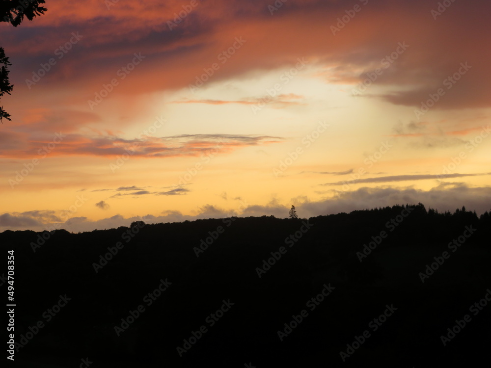 sunset in the mountains