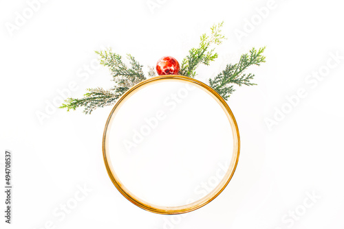 christmas frame with holly