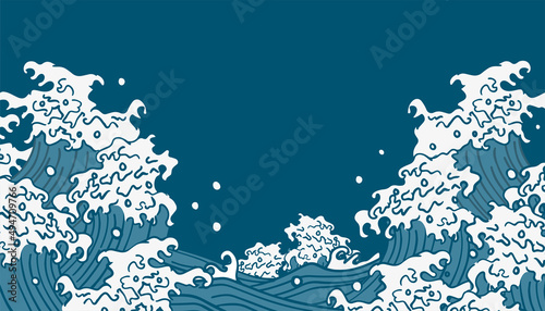 波柄　和風　背景イラスト